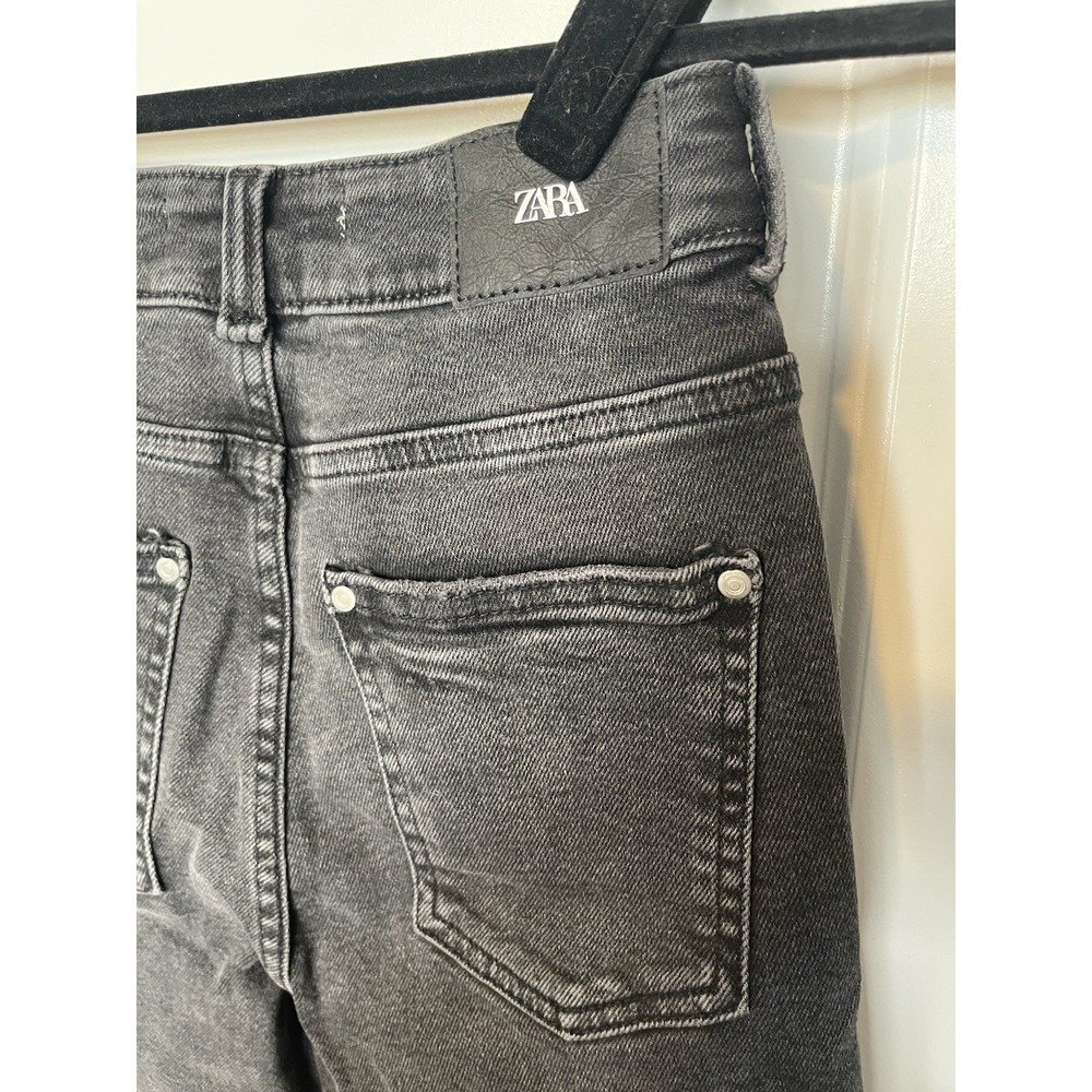 NWT Zara Women's Flare Fit Jeans Size 2 EUR 34 High Rise black charcoal Denim - Picture 6 of 6
